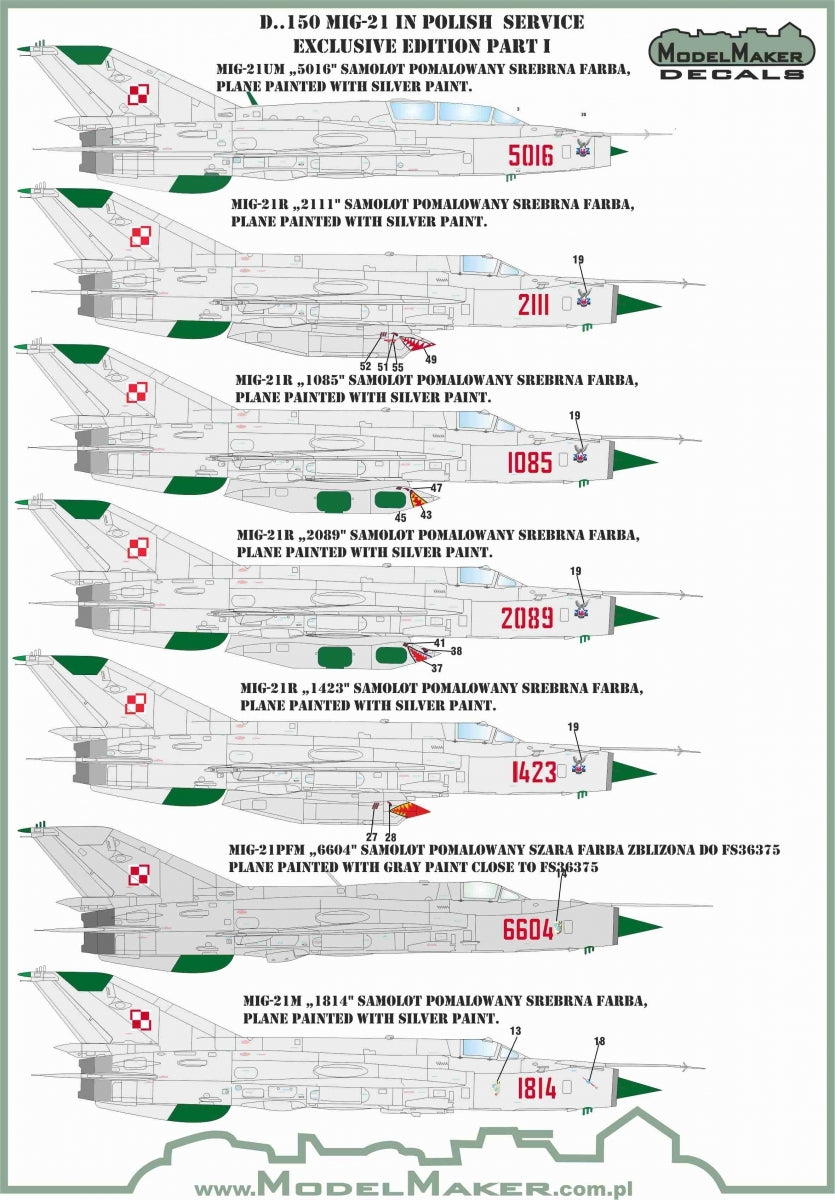 ModelMaker Decals D48150 MiG-21 in Polish service Exclusive edition part I 1/48 – Bild 3