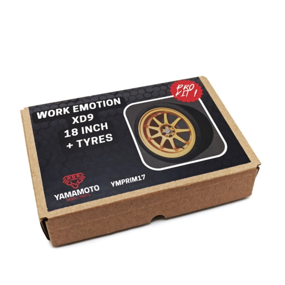 Yamamoto YMPRIM17 Work Emotion XD9 18 Inch + Tires Pro Kit 1/24