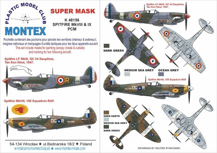 Montex K48156 Spitfire MK VIII & IX 1/48