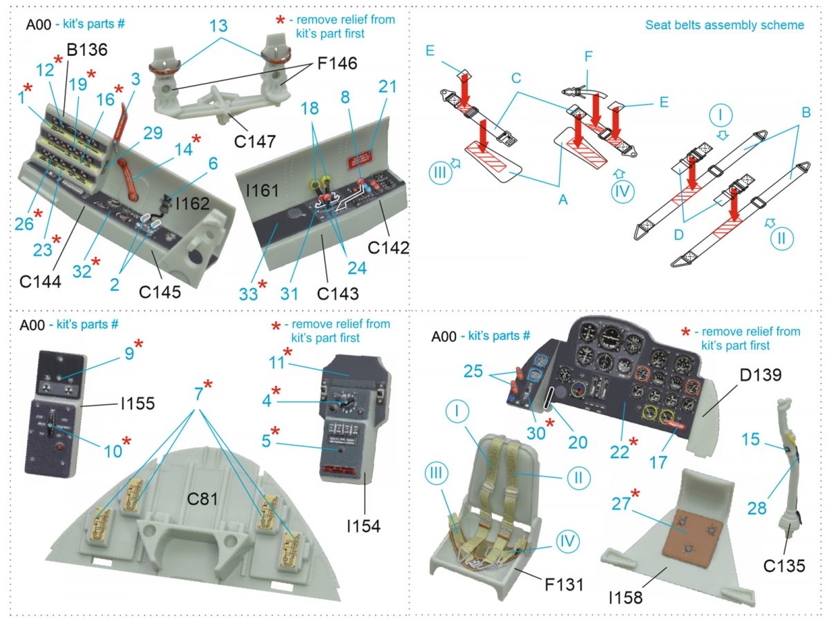 Quinta Studio QD32069 Me 262A 3D-Printed &amp;amp; colored Interior on decal paper (Revell) 1/32 – image 10