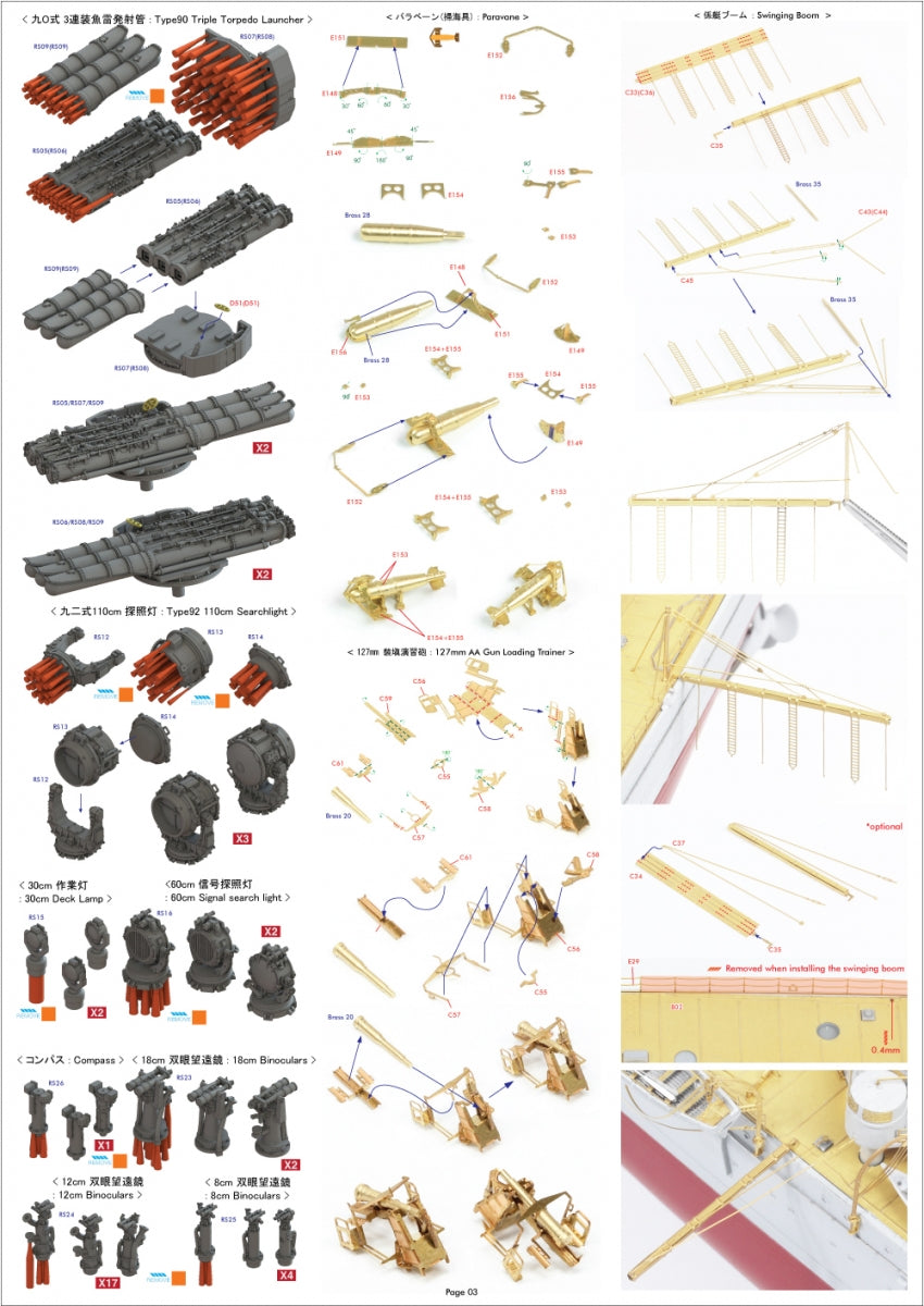 Pontos 37035F1 IJN Heavy Cruiser Mogami 1942 Detail Up Set 1/350 – image 12