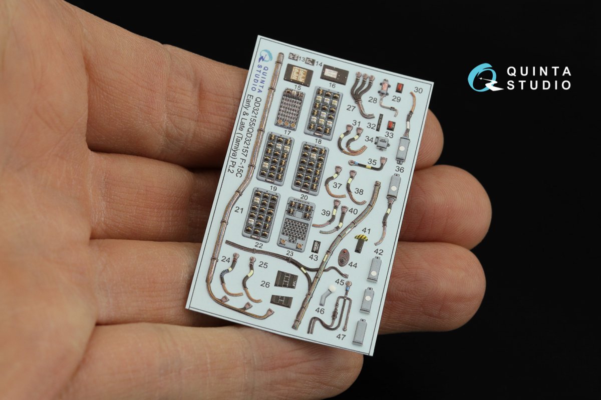 Quinta Studio QD32155 F-15C Early/F-15A/F-15J early 3D-Printed &amp;amp; colored Interior on decal paper (Tamiya) 1/32 – immagine 6