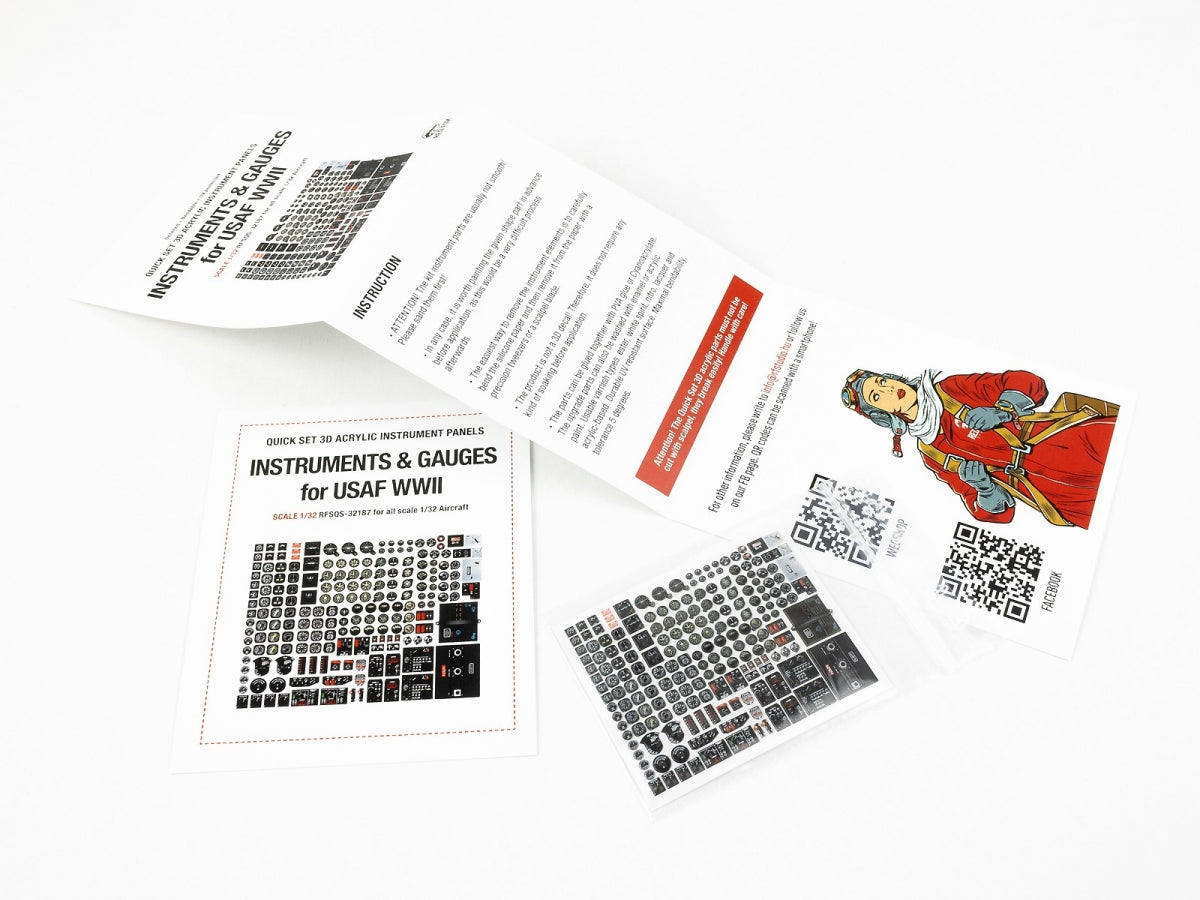 Red Fox Studio QS-32187 Instruments &amp;amp; Gauges set for USAF WWII for all Aircraft 1/32 – Bild 3