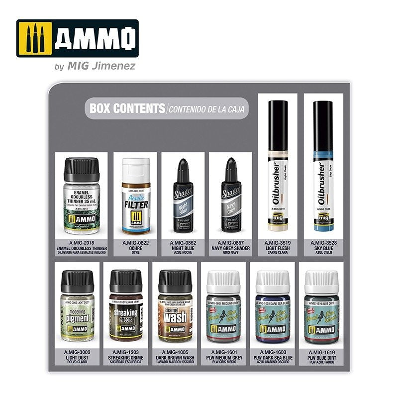 AMMO of Mig Jimenez 7811 SUPERPACK WWII US Navy Aircraft Solution Set – immagine 2