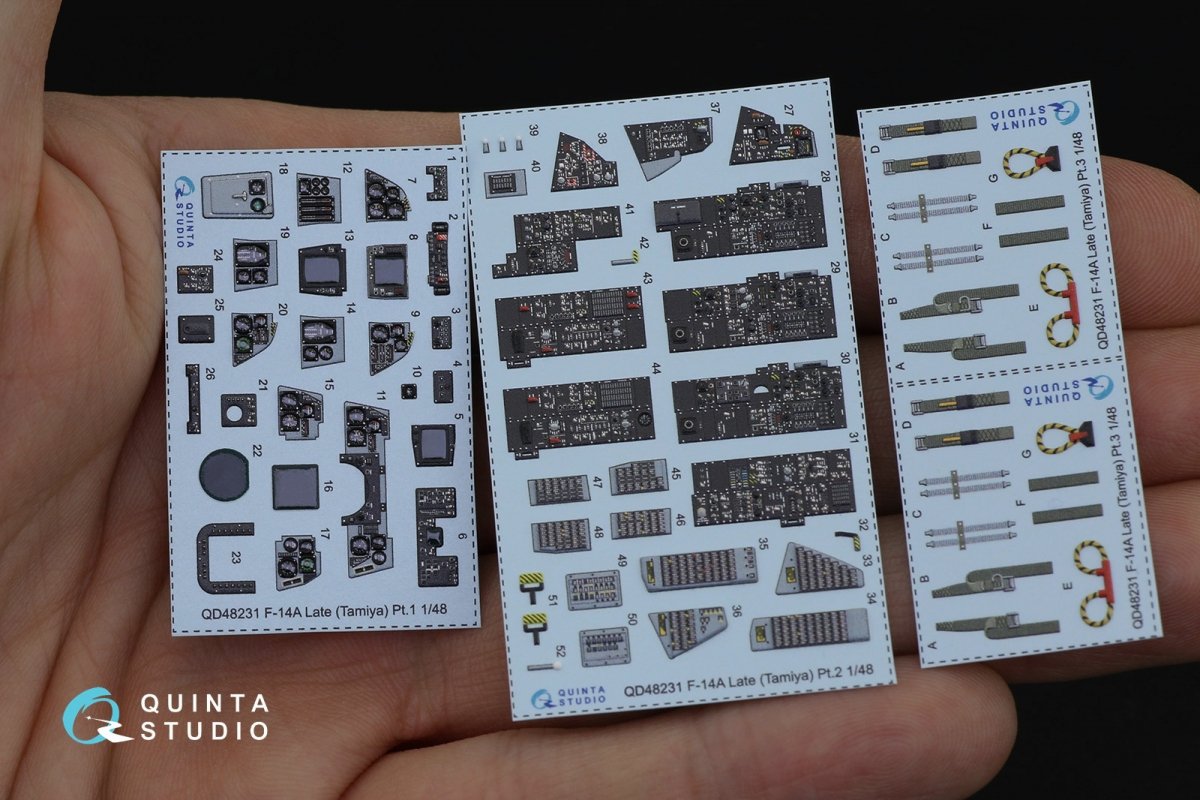 Quinta Studio QD48231 F-14A Late 3D-Printed &amp;amp; colored Interior on decal paper (for Tamiya kit) 1/48 – image 2