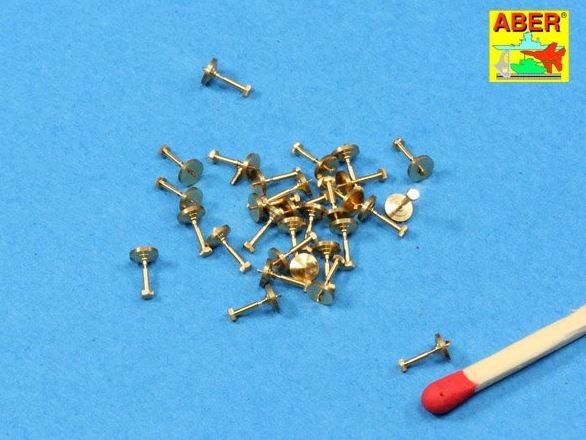 Aber 16104 Turned brass imitation screws 30 pcs - 1.19mm x 30 pcs.