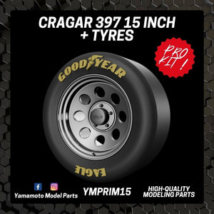 Yamamoto YMPRIM15 Cragar 397 15&amp;quot; + Tires Prokit! 1/24