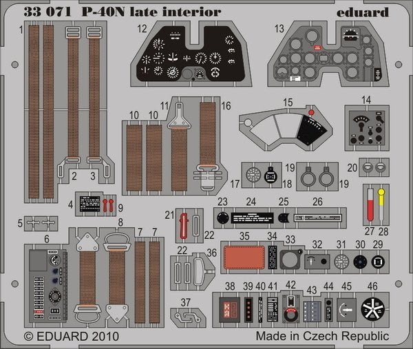 Eduard 33071 P-40N late interior SA for HASEGAWA 1/32