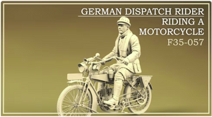 Copper State Models F35-057 German Dispatch Rider riding a motorcycle (Motorcycle not included) 1/35