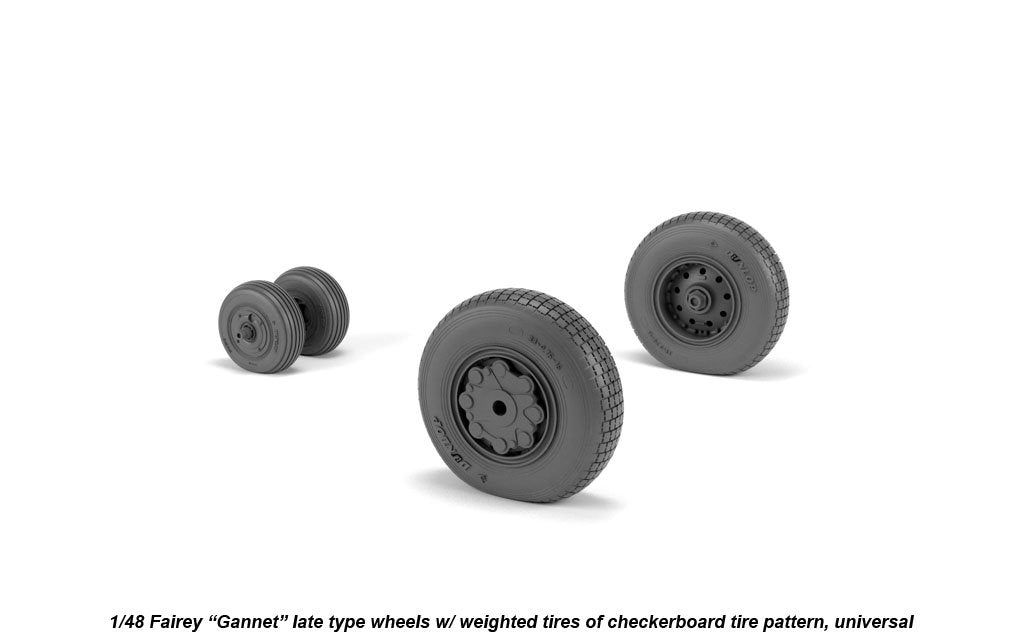 Armory Models AW48411 Fairey Gannet late type wheels w/ weighted tires of checkerboard tire pattern 1/48 – image 3