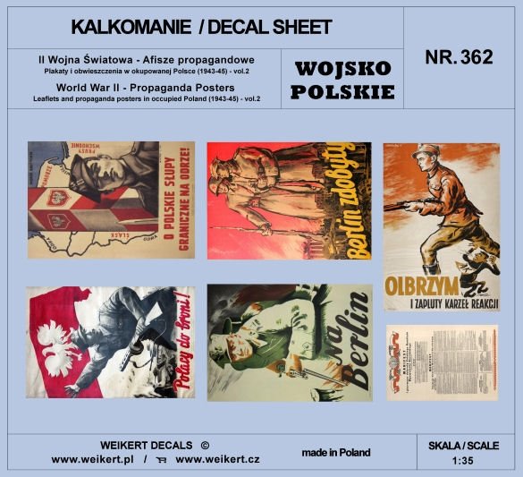 Weikert Decals DEC362 Propaganda Posters - Posters and Announcements in Occupied Poland (1943-45) - vol.2 1/35