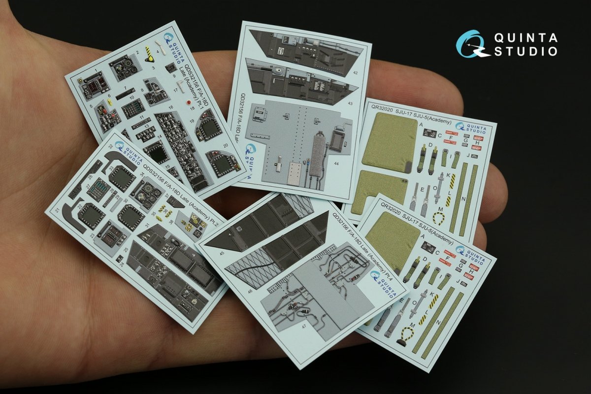 Quinta Studio QD32156 F/A-18D late 3D-Printed &amp;amp; colored Interior on decal paper (Academy) 1/32 – obrázek 8