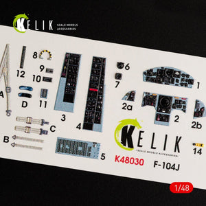 KELIK K48030 F-104J &amp;quot;STARFIGHTER&amp;quot; INTERIOR 3D DECALS FOR KINETIC KIT 1/48 – obrázek 2