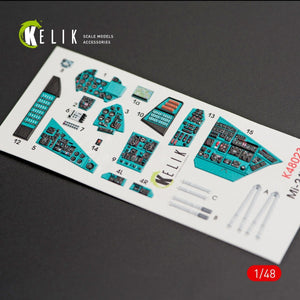 KELIK K48023 MI-24V INTERIOR 3D DECALS FOR ZVEZDA KIT 1/48