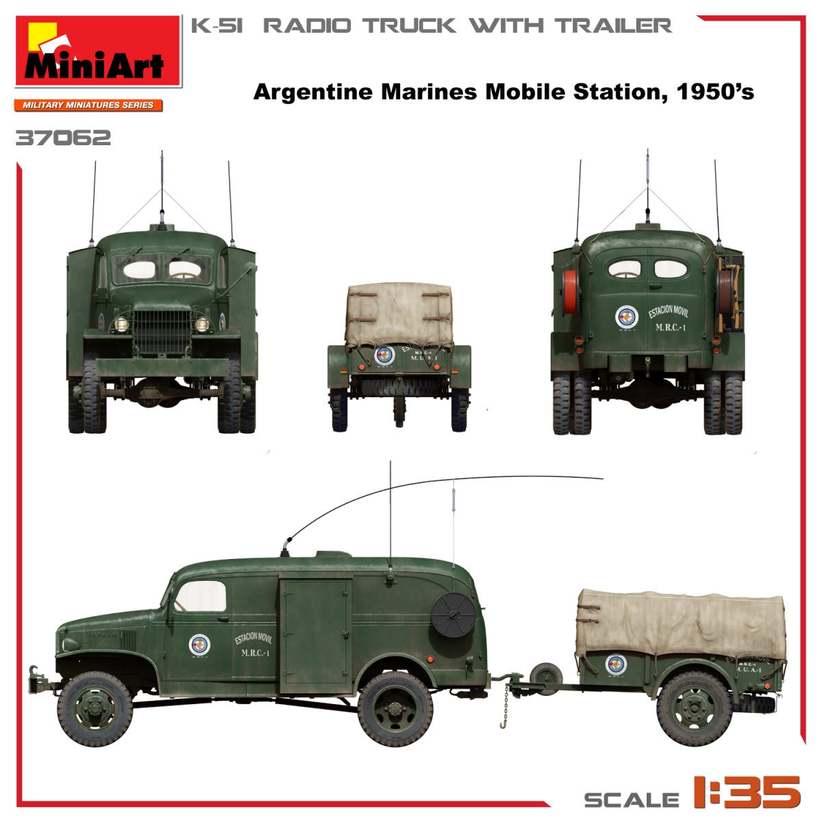 Miniart 37062 K-51 RADIO TRUCK WITH TRAILER 1/35 – image 4
