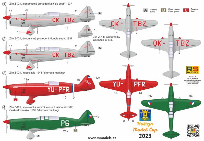 RS Models 94021 Zlin Z-XIII Double Kit (2 Kits In Box) 1/72 – image 2