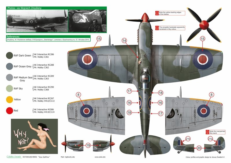 Exito ED72003 DECALS Sexy Spitfires - Supermarine Spitfire LF Mk Vb - VIII - IXe 1/72 – image 6