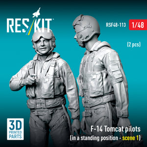 RESKIT RSF48-0113 F-14 Tomcat pilots (in a standing position - scene 1) (2 pcs) (3D Printed) 1/48