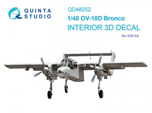 Quinta Studio QD48252 OV-10D Bronco 3D-Printed &amp;amp; colored Interior on decal paper (ICM) 1/48