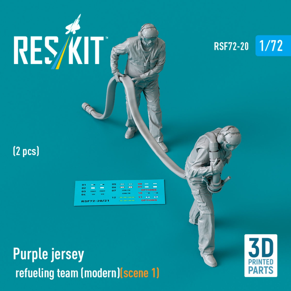 RESKIT RSF72-0020 Purple jersey refueling team (modern) (scene 1) (2 pcs) (3D Printed) 1/72