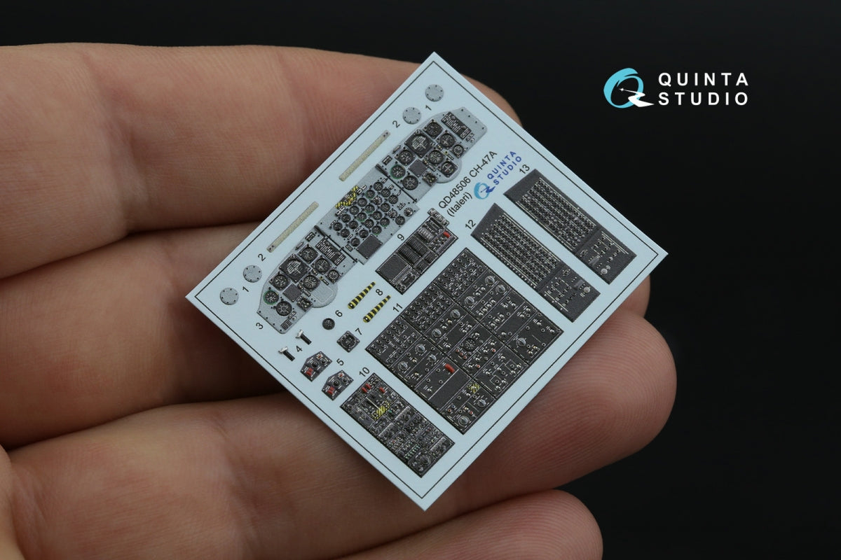 Quinta Studio QD48506 CH-47A 3D-Printed colored Interior on decal paper (Italeri) 1/48 – Bild 6