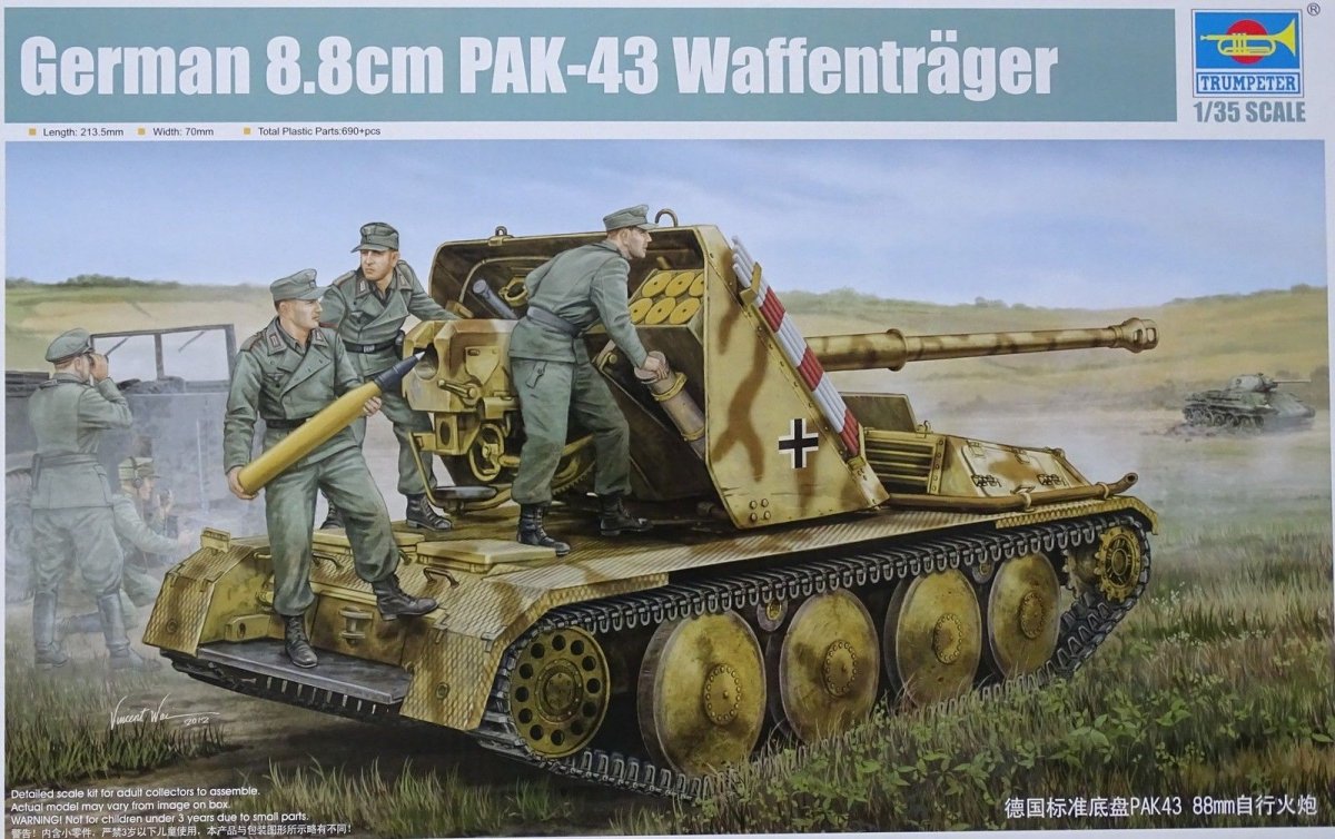 Trumpeter 05550 German 8.8cm PAK-43 Waffentrager 1/35