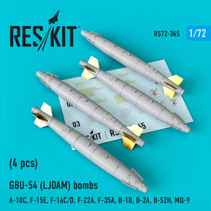 RESKIT RS72-0365 GBU-54 (LJDAM) BOMBS (4PCS) 1/72