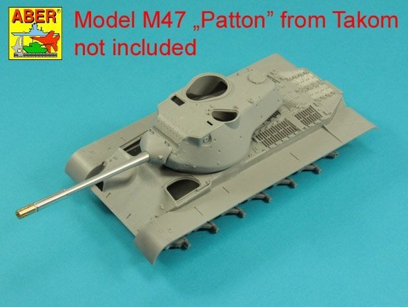 Aber 35L-284 90mm M-36 with cylindrical brake for American M47 Patton tank without mantlet cover Takom/Italeri 1/35 – imagen 6