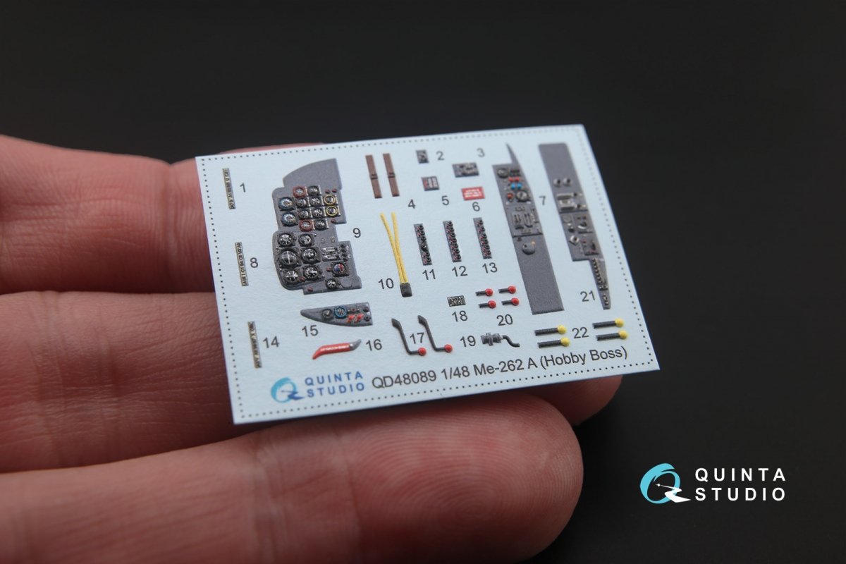 Quinta Studio QD48089 Me-262A 3D-Printed &amp;amp; colored Interior on decal paper (for HobbyBoss kit) 1/48 – Bild 2