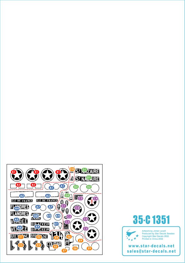 Star Decals 35-C1351 FFI 1. Chars allemands capturés. Résistance française - Forces Françaises de l&amp;#39;Intérieur 1/35 – image 2