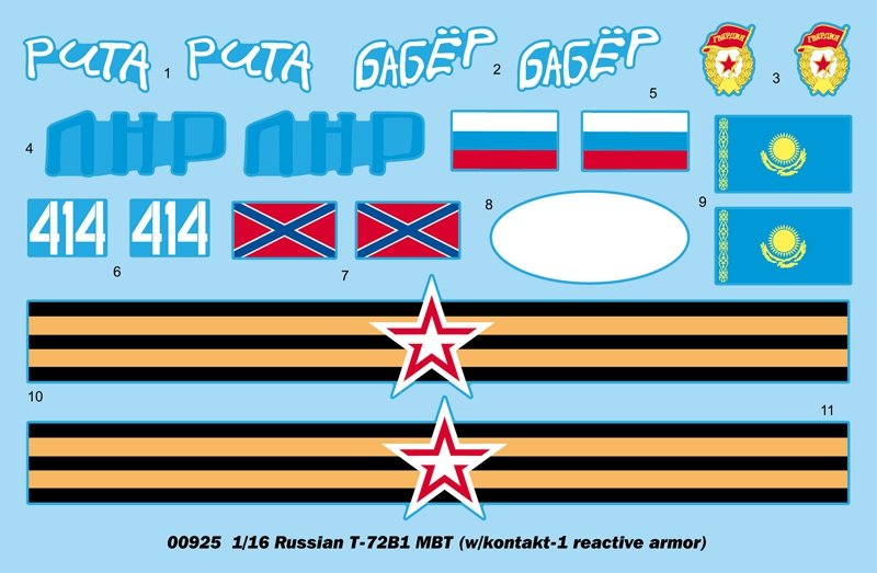 Trumpeter 00925 Russian T-72B1 MBT w/kontakt-1 reactive armor 1/16 – image 4