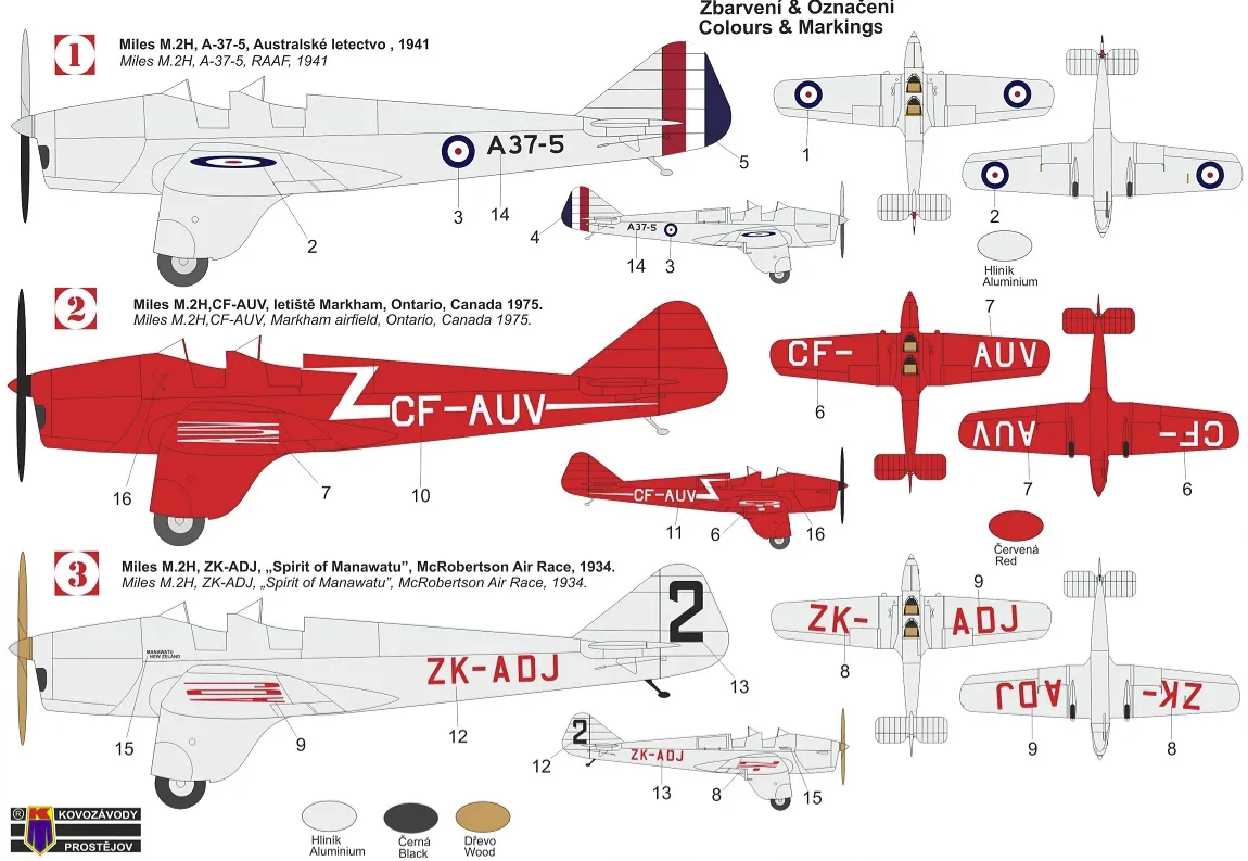 Kovozavody Prostejov KPM0283 Miles M.2H Hawk Major “International” 1/72 – image 2