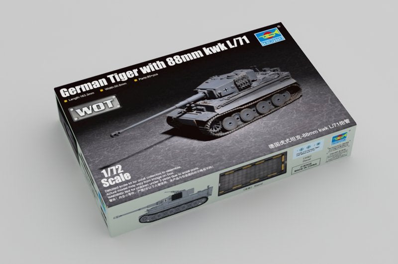 Trumpeter 07164 German Tiger with 88mm kwk L/71 1/72 – immagine 2