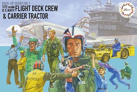 Fujimi 723457 Flight Deck Crew &amp; Carrier Tractor 1/72