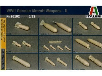 Italeri 26102 Ensemble d&amp;#39;armes pour avions allemands de la Seconde Guerre mondiale 2 (1/72)
