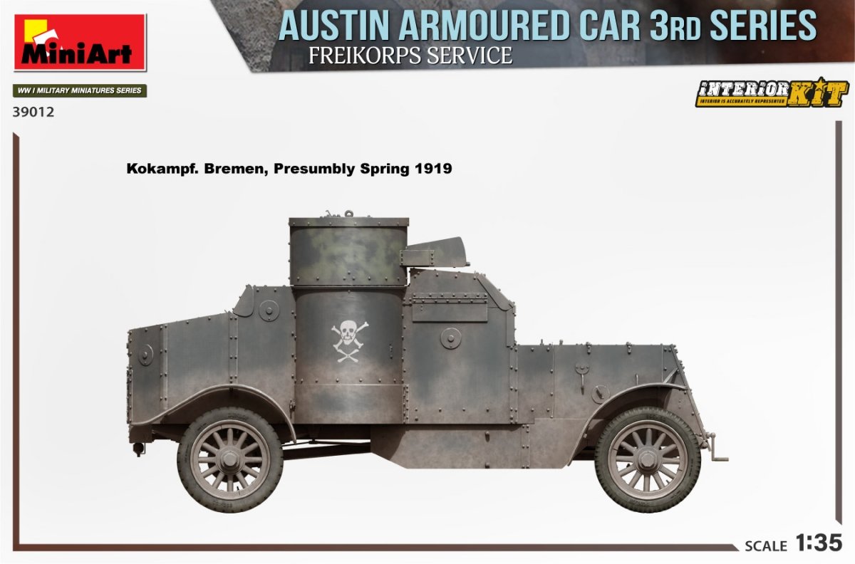 MiniArt 39012 AUSTIN ARMORED CAR 3rd SERIES: FREIKORPS SERVICE. INTERIOR KIT 1/35 – obrázek 3