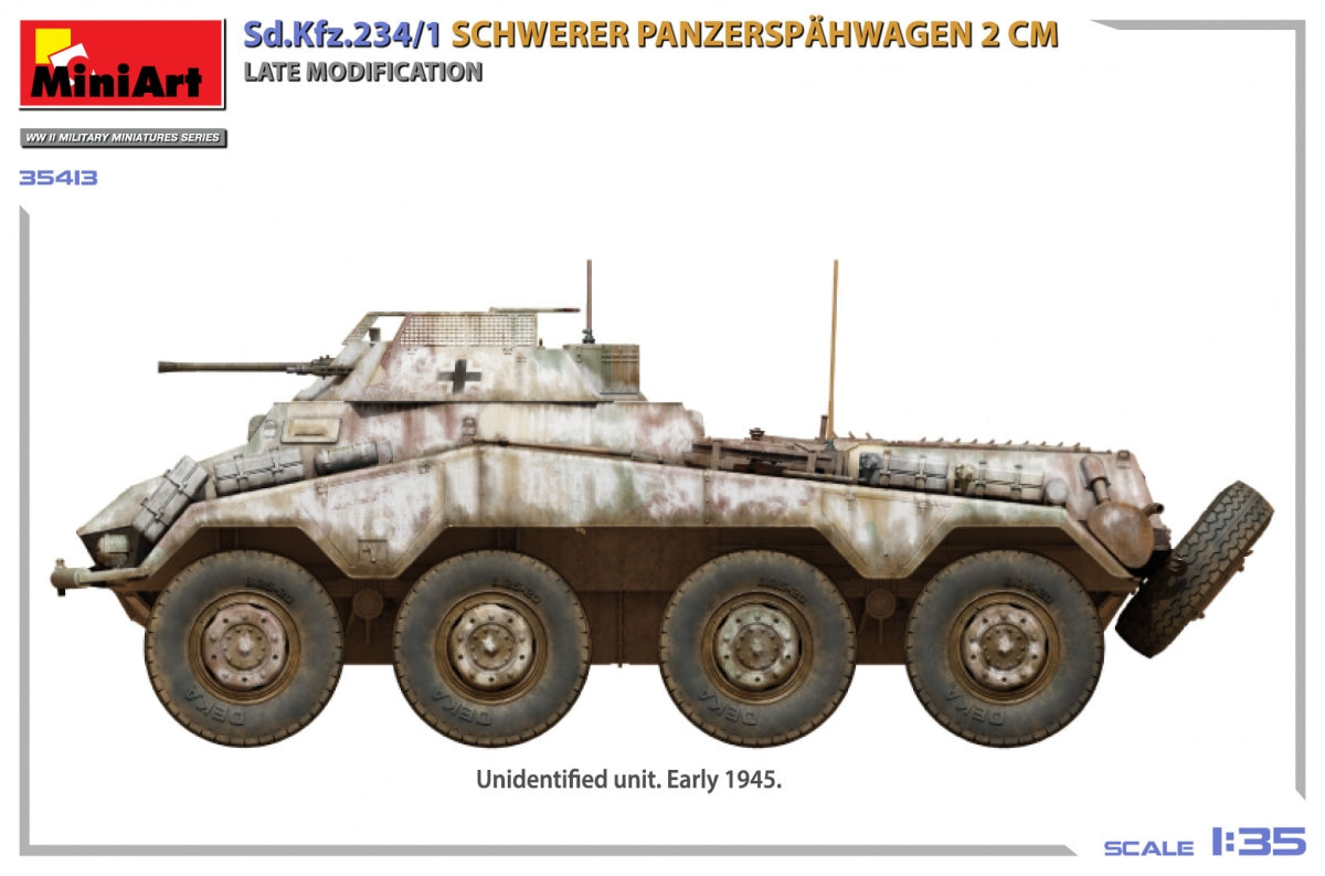 MiniArt 35413 Sd.Kfz.234/1 Schwerer Panzerspähwagen (2 cm). Late Mod 1/35 – obrázek 3