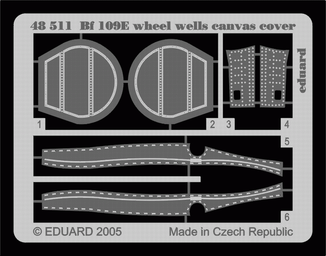 Eduard 48511 Bf 109E wheel wells canvas cover 1/48 (TAMIYA)