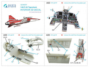 Quinta Studio QD48257 F-20 Tigershark 3D-Printed &amp;amp; coloured Interior on decal paper (Freedom Model) 1/48 – zdjęcie 2