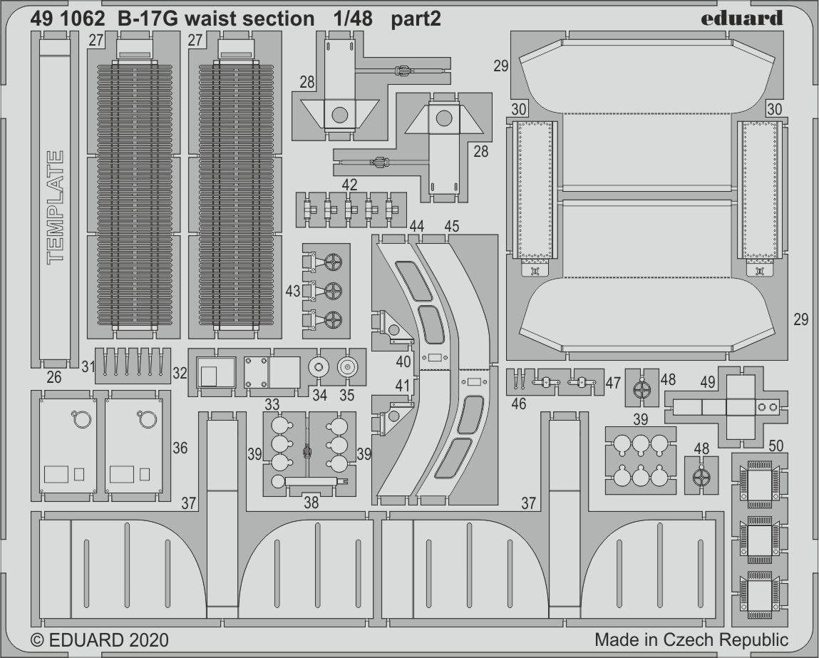 Eduard 491062 B-17G waist section 1/48 HK MODELS – immagine 2