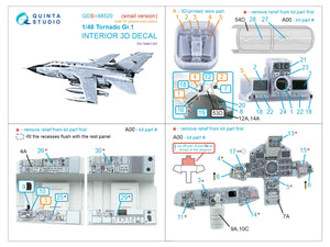 Quinta Studio QDS+48520 Tornado Gr.1 3D-Printed coloured Interior on decal paper (Italeri) (small version) (with 3D-printed resin parts) 1/48 – zdjęcie 7