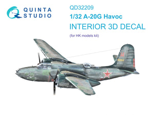 Quinta Studio QD32209 A-20G Havoc 3D-Printed colored Interior on decal paper (HK Models) 1/32