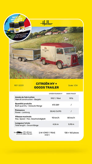 Heller 52331 Starter Kit Citroen Hy + Goods Trailer 1/24 – image 3
