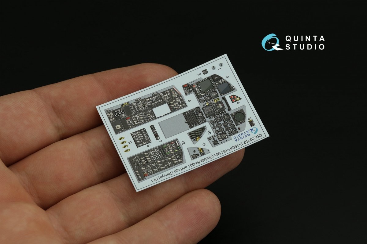 Quinta Studio QDS-32157 F-15C Late/F-15J late 3D-Printed &amp;amp; colored Interior on decal paper (Tamiya) (small version) 1/32 – image 9