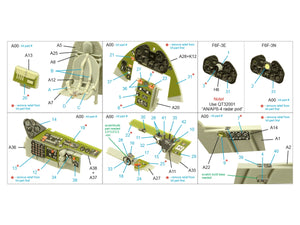 Quinta Studio QD32189 F6F-3E/N Hellcat 3D-Printed coloured Interior on decal paper (Trumpeter) 1/32 – zdjęcie 2