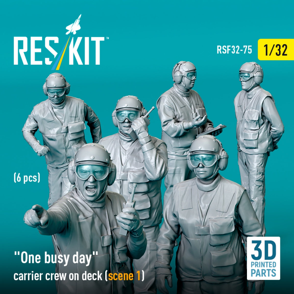 RESKIT RSF32-0071 F-105 (F, G) &amp;quot;Thunderchief&amp;quot; male pilots on access ladder (2 pcs) (3D Printed) 1/32 – image 3