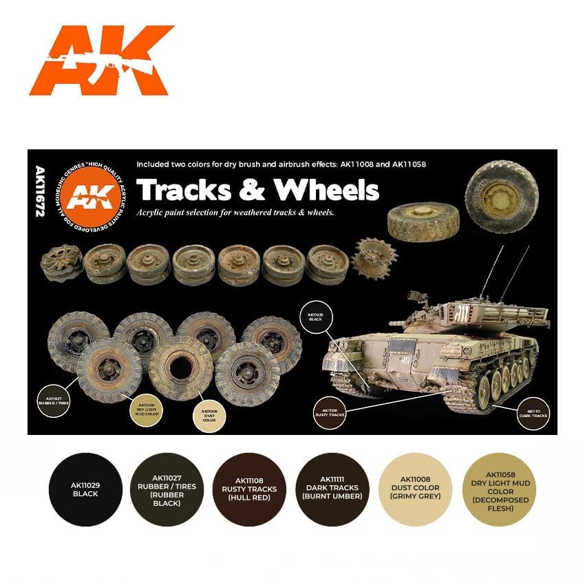 AK Interactive AK11672 3G CHENILLES ET ROUES 6x17 ml – image 2