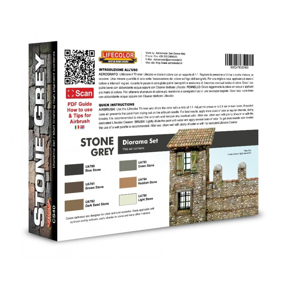 Coffret de peinture acrylique Lifecolor CS40 Gris pierre 6 x 22 ml – image 2