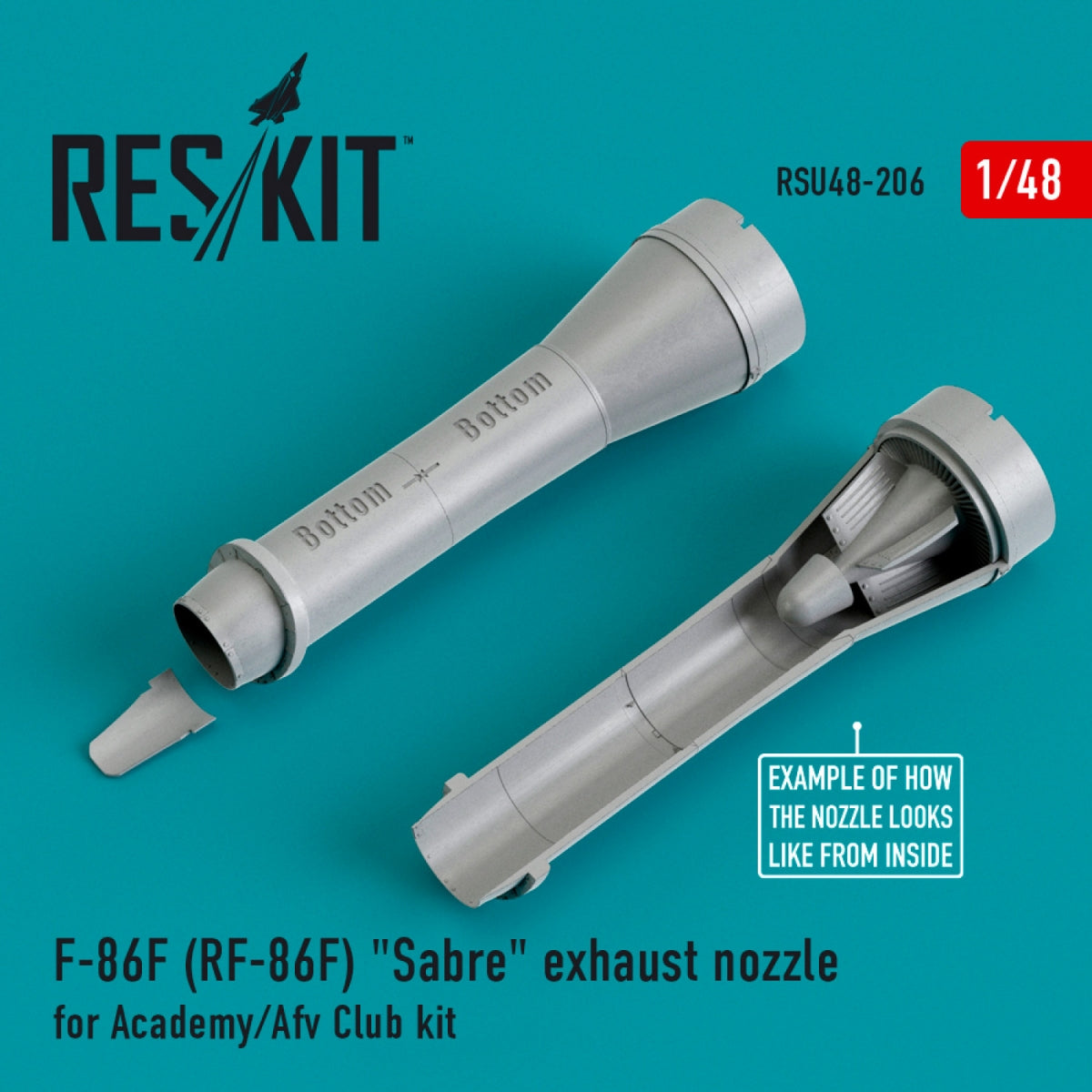 RESKIT RSU48-0206 F-86F (RF-86F) &amp;quot;SABER&amp;quot; EXHAUST NOZZLES FOR ACADEMY/AFV CLUB KIT 1/48