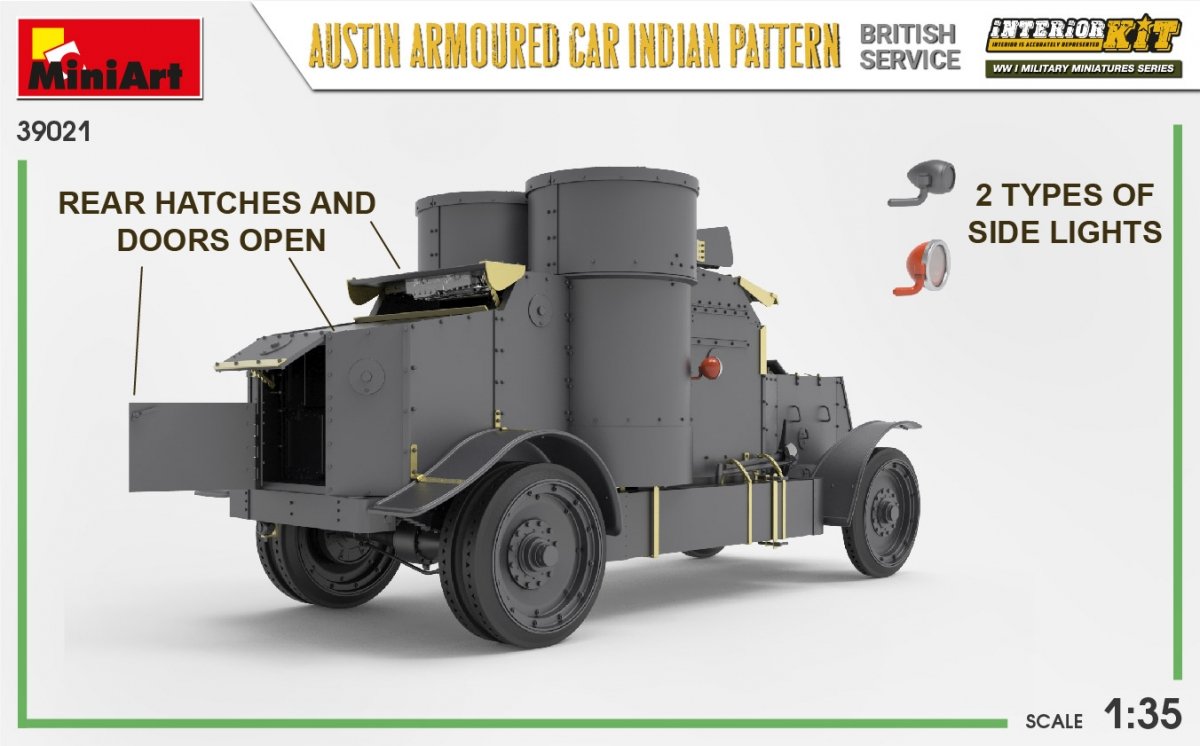 Miniart 39021 AUSTIN ARMORED CAR INDIAN PATTERN. BRITISH SERVICE. INTERIOR KIT 1/35 – obrázek 8